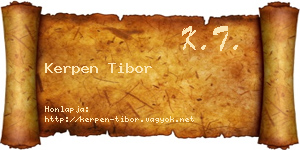 Kerpen Tibor névjegykártya